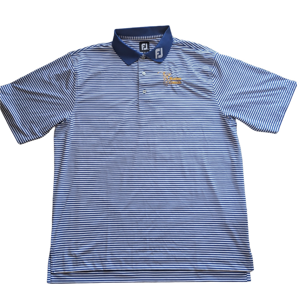 FootJoy FJ Polo Shirt XL Blue Striped Maine Classic Golf Performance Stretch